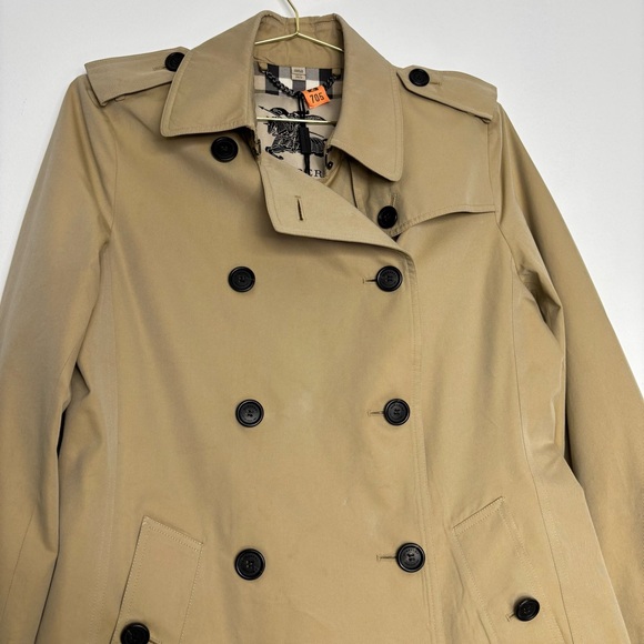Burberry Buckingham Trench Coat Camel Tan Nova Check Lining Size 10 US Authentic - Picture 5 of 16